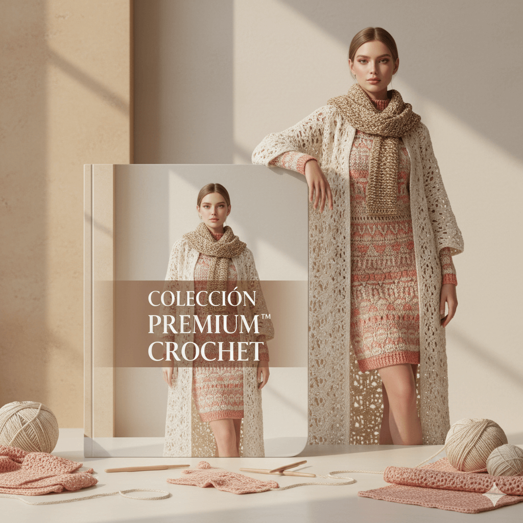 Colección Premium Crochet™ – Vestidos, Kimonos, Abrigos, Sweaters, Cardigans y Bufandas