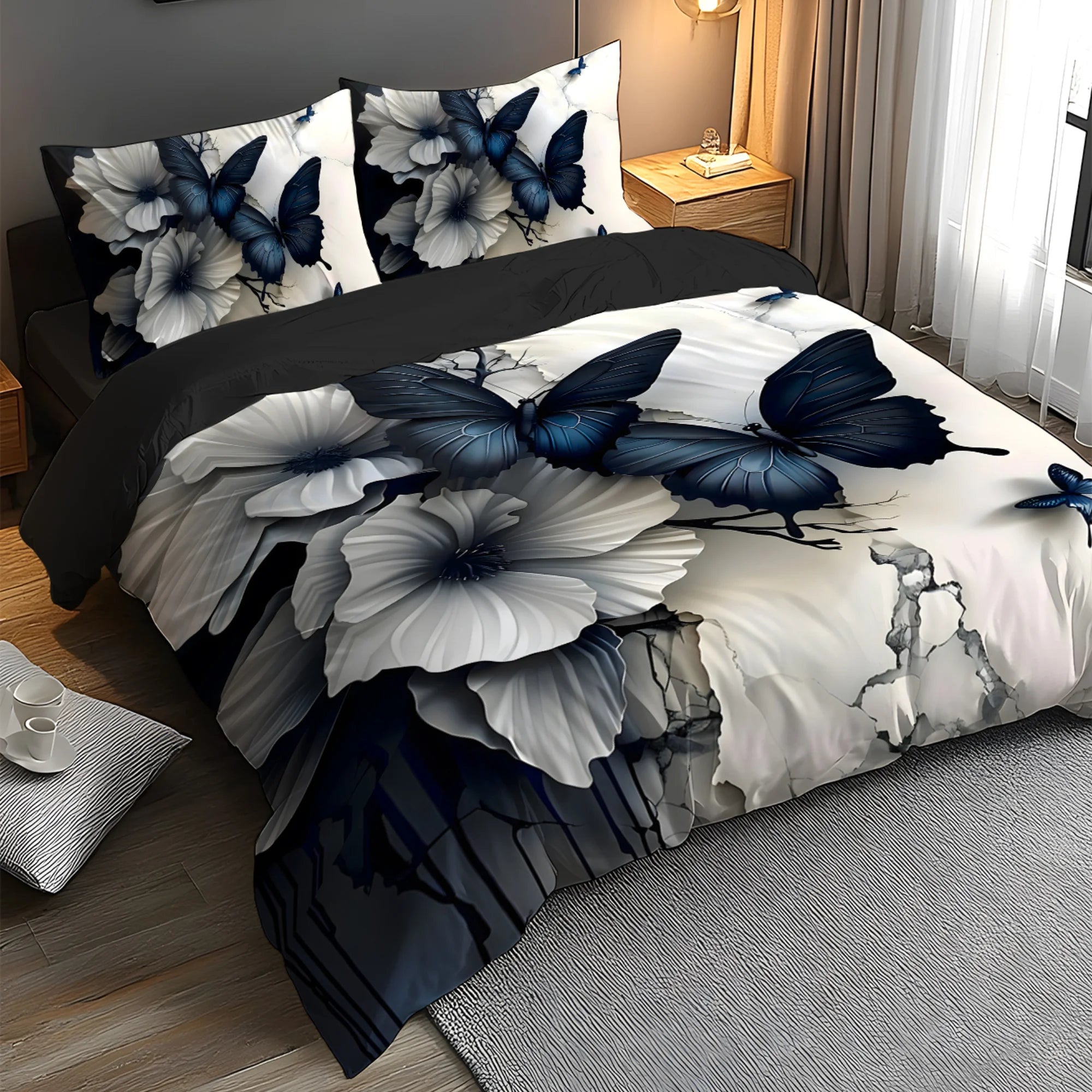 Cubrecama Arte Melia™ — Blue Butterfly